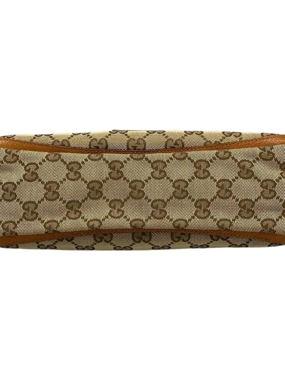 GUCCI GG Pattern, Abbey 130939 Beige Dark Brown Brown Jacquard Leather Handbag - Picture 5 of 16